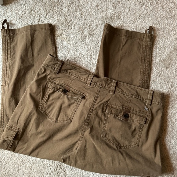 EDDIE BAUER ladies’ 14 cotton/spandex crops capris stretch ripstop bronze tan - Picture 4 of 6